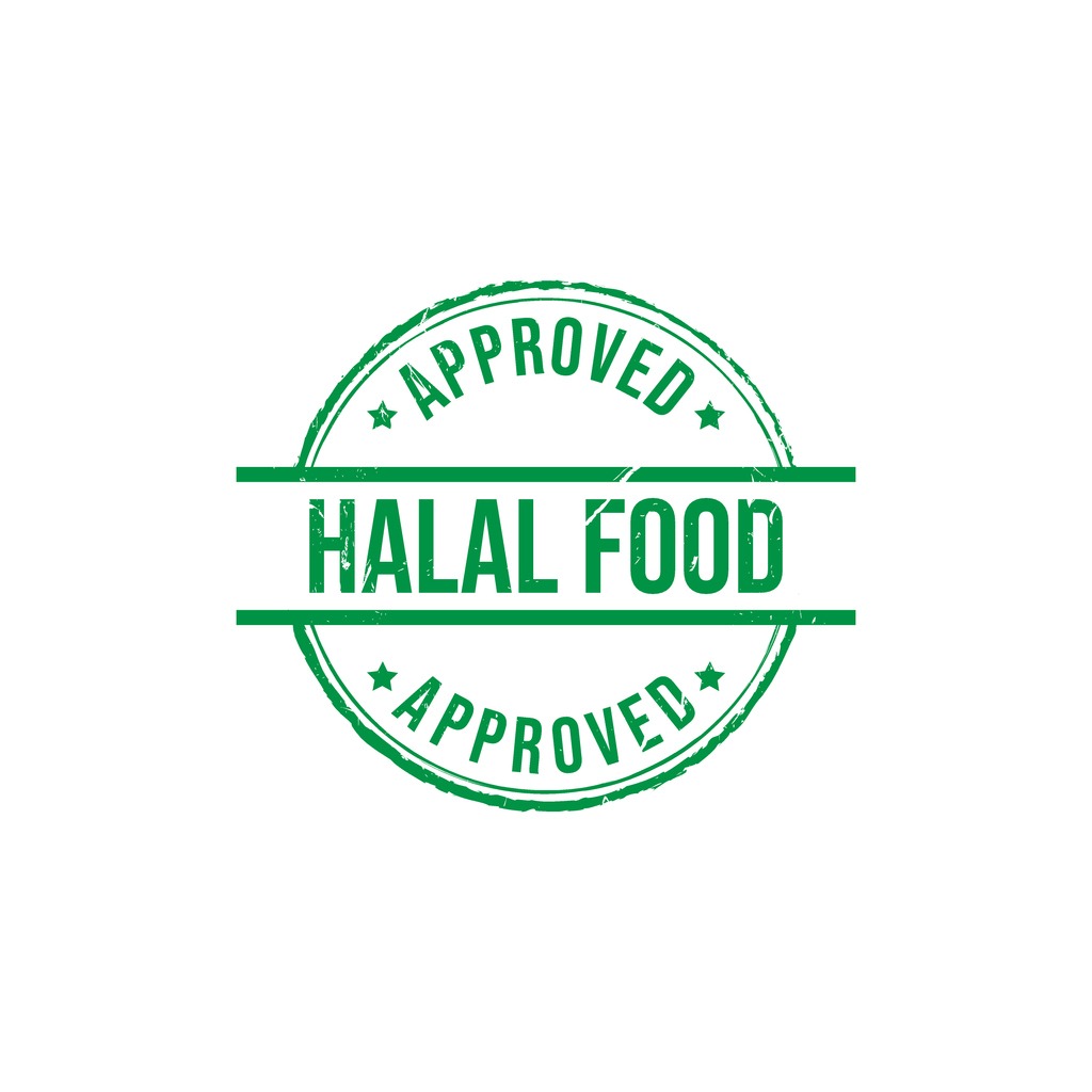 Halal certified grunge rubber stamp. Vector illustration on white background. Business concept round grunge stamp pictogram